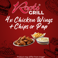 4 Chicken Wings with Chips or Pap